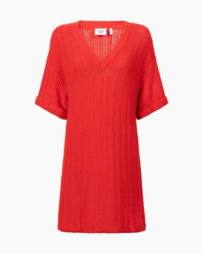 Another Label Valentina Knitted Dress Flame Scarlet