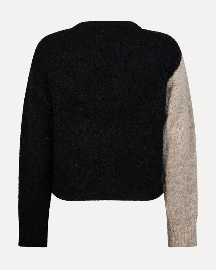 Another Label Xenna Knitted Pull Brown Multi Colour Argyle