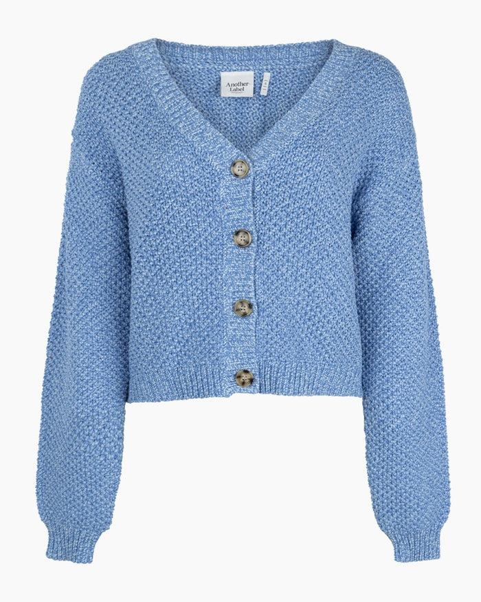 Another Label Zhour Knitted Cardigan Chambray Melee