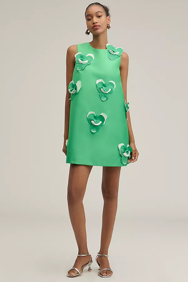 Anthropologie Acler Yarwin 3D Sleeveless Swing Dress Sea Green