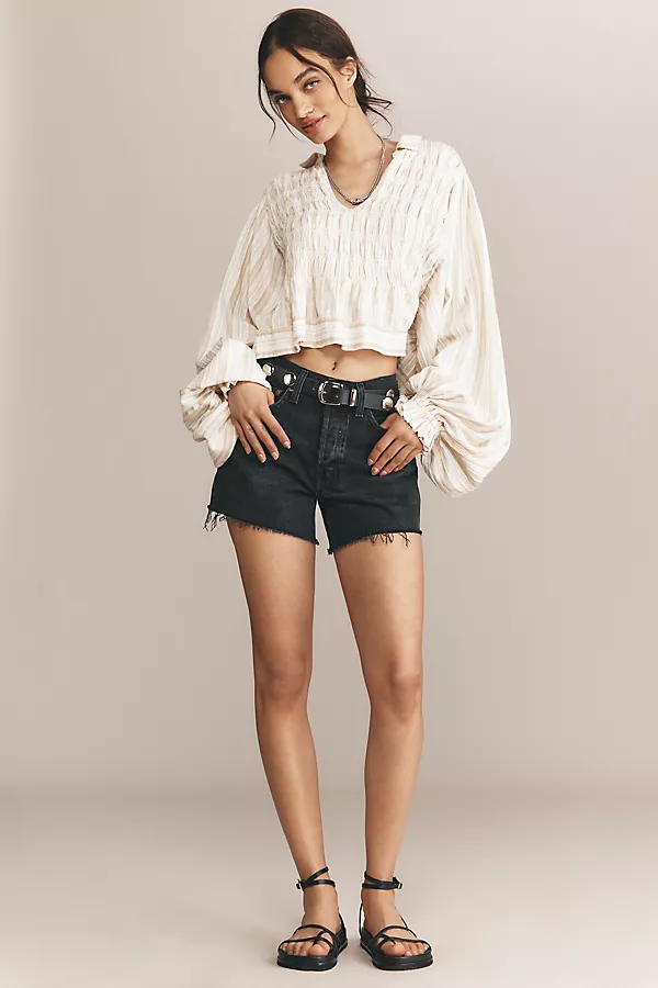 Anthropologie AGOLDE Parker Denim Long Shorts FRIGHT