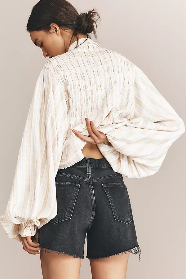 Anthropologie AGOLDE Parker Denim Long Shorts FRIGHT