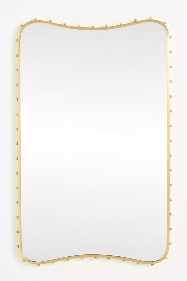 Anthropologie Anita Beaded Brass Mirror Bronze