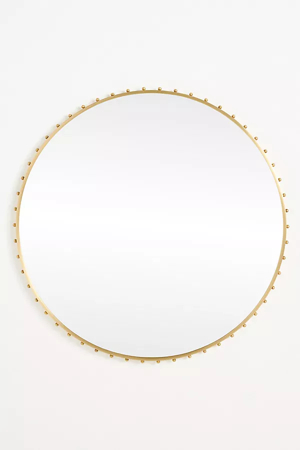 Anthropologie Anita Beaded Brass Mirror Bronze