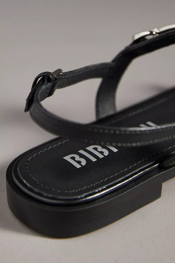 Anthropologie Bibi Lou Ashe Flat Sandals Black