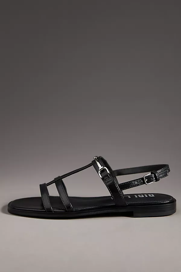 anthropologie Bibi Lou Ashe Flat Sandals Black