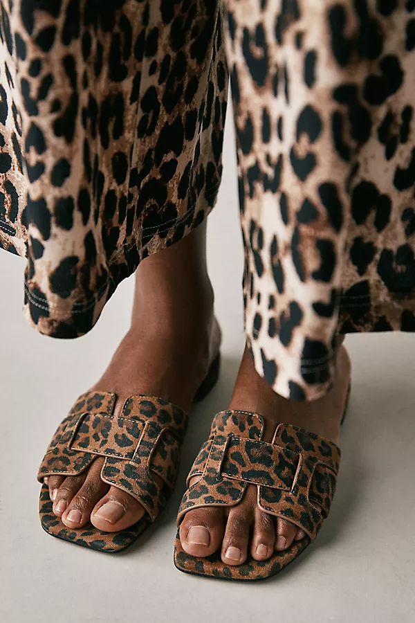 anthropologie Bibi Lou Holly Sandals Brown Pattern