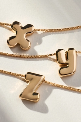 Anthropologie Block Letter Monogram Necklace E