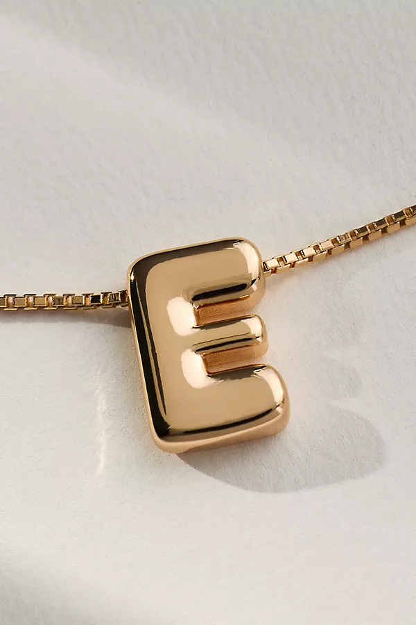 anthropologie Block Letter Monogram Necklace E
