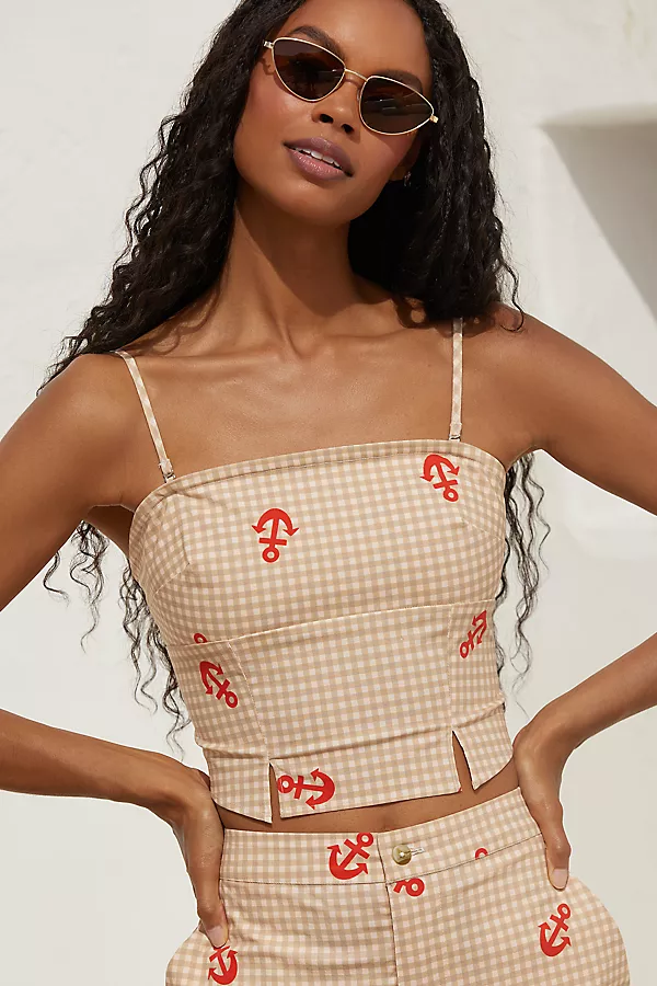 Anthropologie Celandine Smocked Tube Top Tan