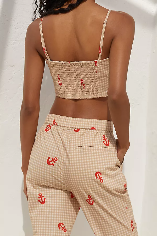 Anthropologie Celandine Smocked Tube Top Tan