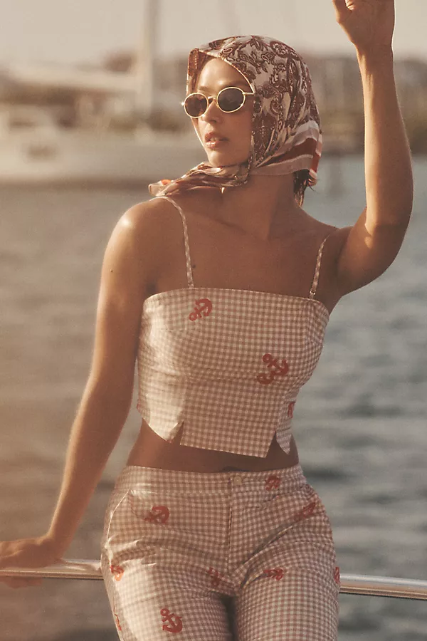 anthropologie Celandine Smocked Tube Top Tan