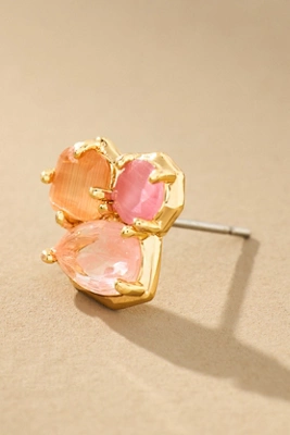 Anthropologie Clustered Stone Post Earrings Pink