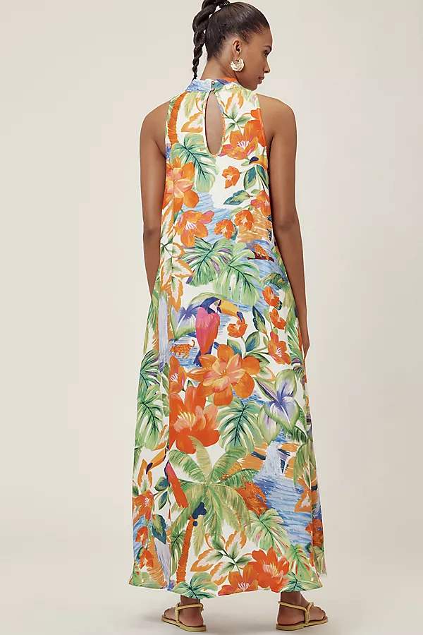 Anthropologie Farm Rio Halter Maxi Dress Haven