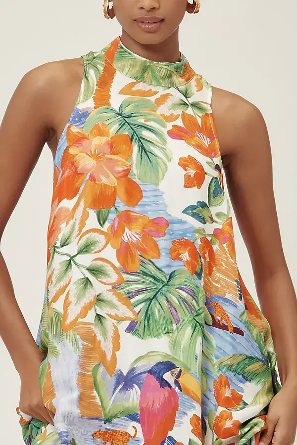 Anthropologie Farm Rio Halter Maxi Dress Haven