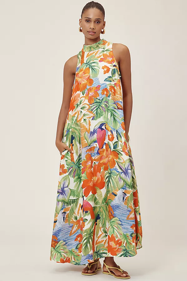 anthropologie Farm Rio Halter Maxi Dress Haven anthropologie Farm Rio Halter Maxi Dress Haven