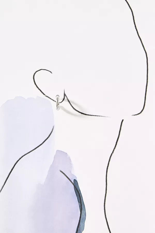 Anthropologie Glitz Tube Hoop Earrings Silver