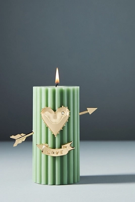 Anthropologie Heart Candle Charm Gold