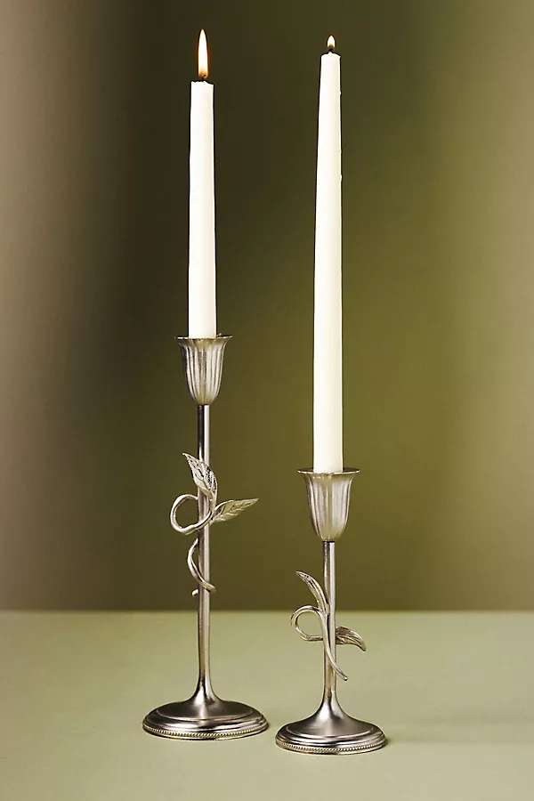 anthropologie Hera Silver Metal Candleholder Multi