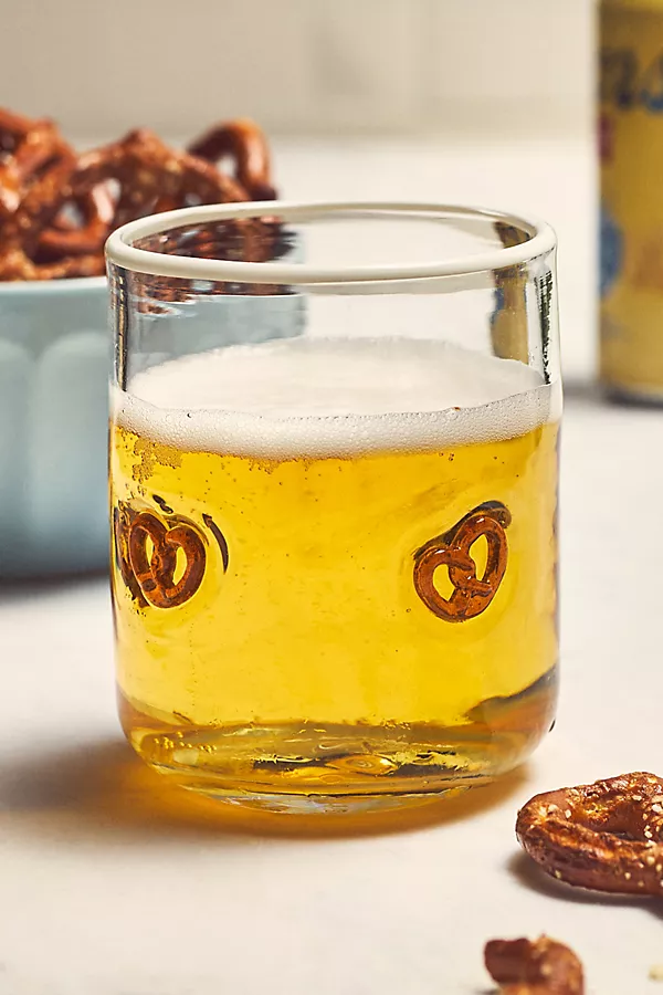 anthropologie Icon Juice Glass Pretzel