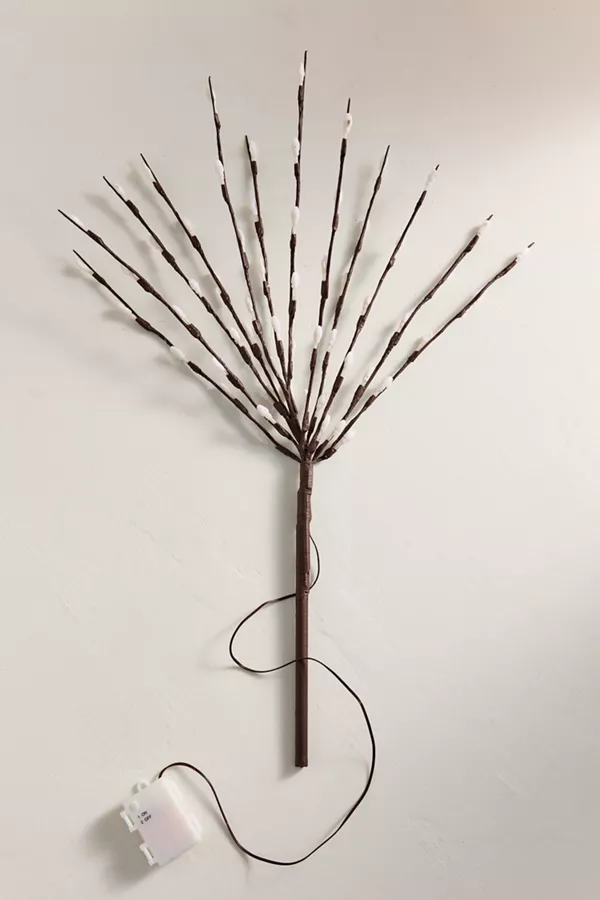Anthropologie LED Pussy Willow Branch Light White