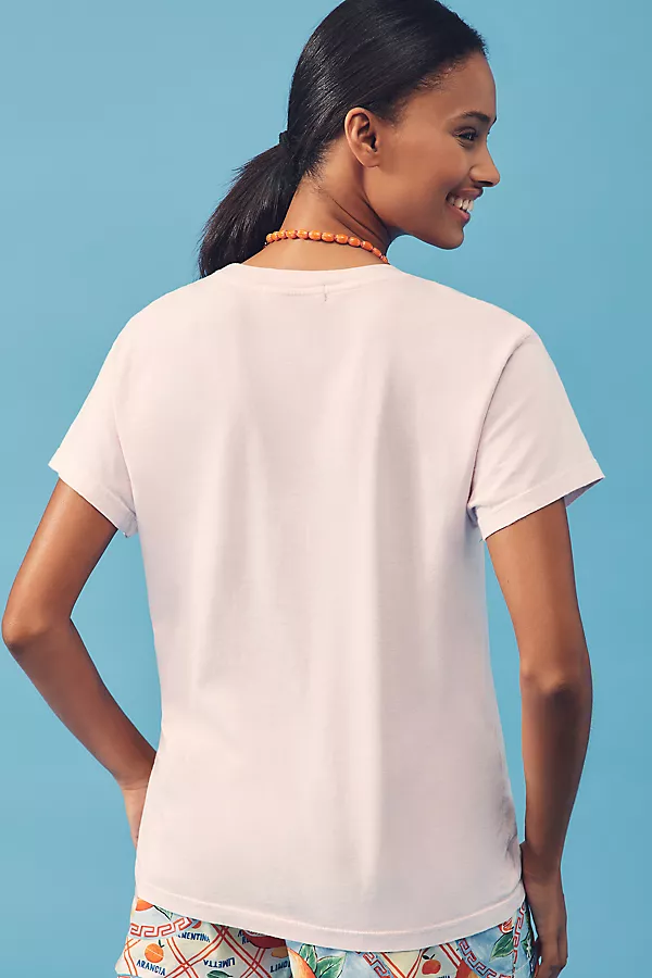 Anthropologie Letluv Summer Day Graphic Tee Pink