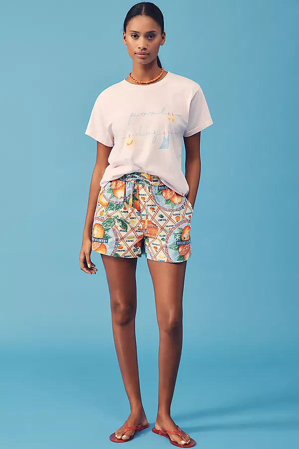 Anthropologie Letluv Summer Day Graphic Tee Pink