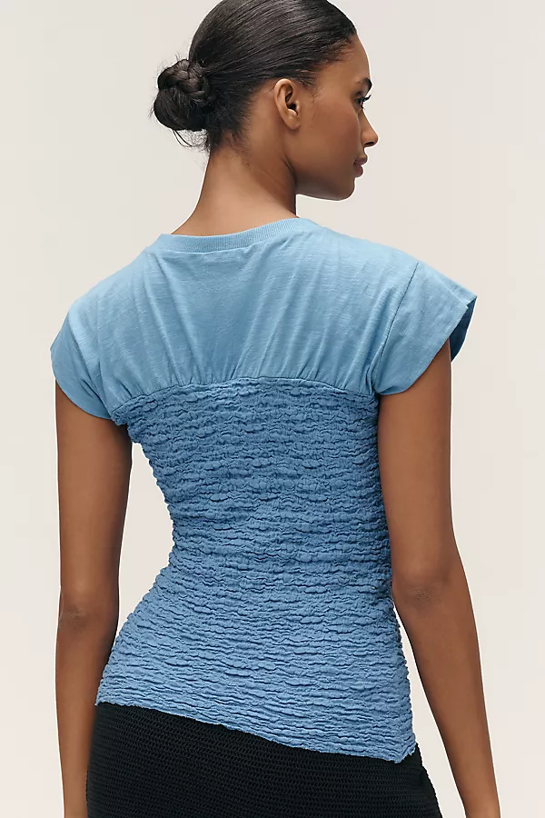 Anthropologie Maeve Smocked Muscle Top Deep Sky