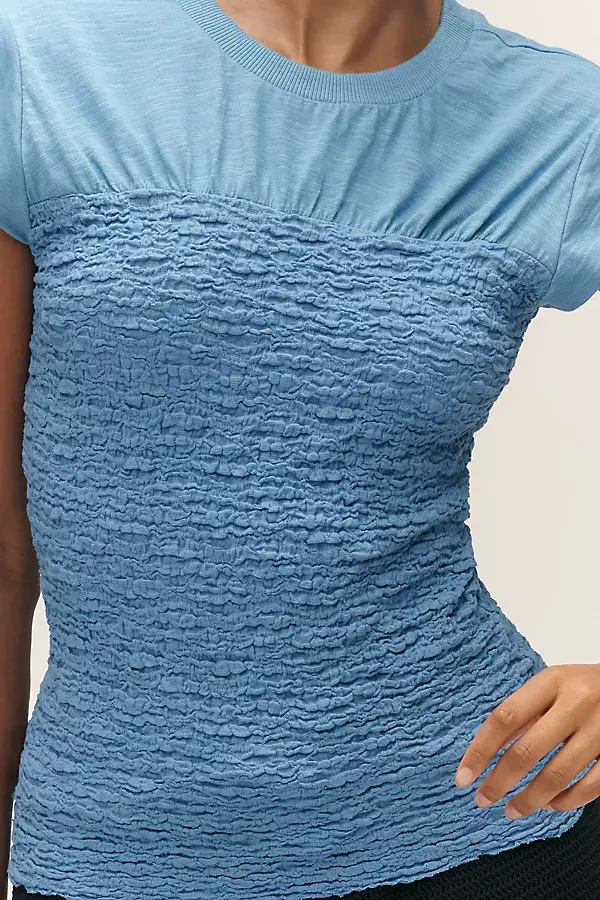 Anthropologie Maeve Smocked Muscle Top Deep Sky