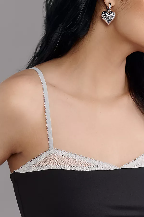 Anthropologie Maeve Twofer Peekaboo Tank Top Black