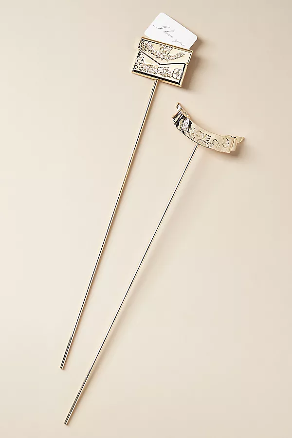 Anthropologie Metal Bouquet & Pot Picks Gold