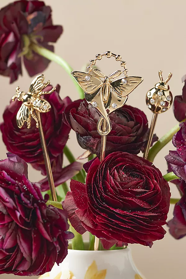 Anthropologie Metal Bouquet & Pot Picks Gold