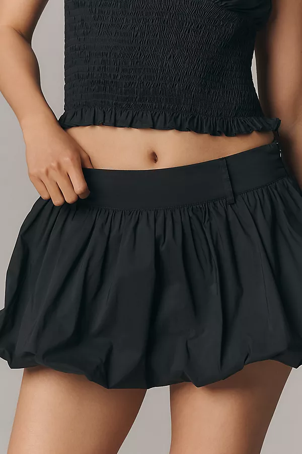Anthropologie NIA Jordan Bubble-Hem Skort Black