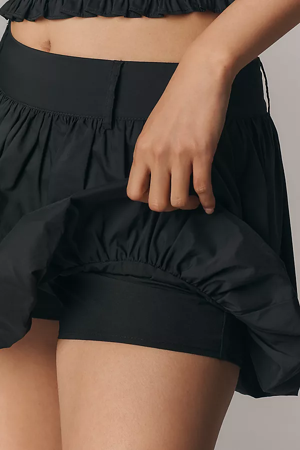 Anthropologie NIA Jordan Bubble-Hem Skort Black