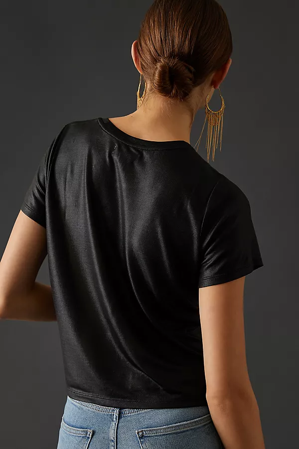 Anthropologie Porridge Shine Glam Tee Black