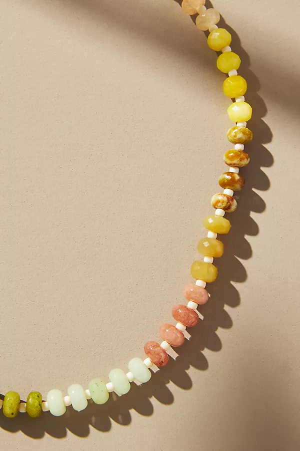 Anthropologie Rainbow Stone Necklace Sunshower
