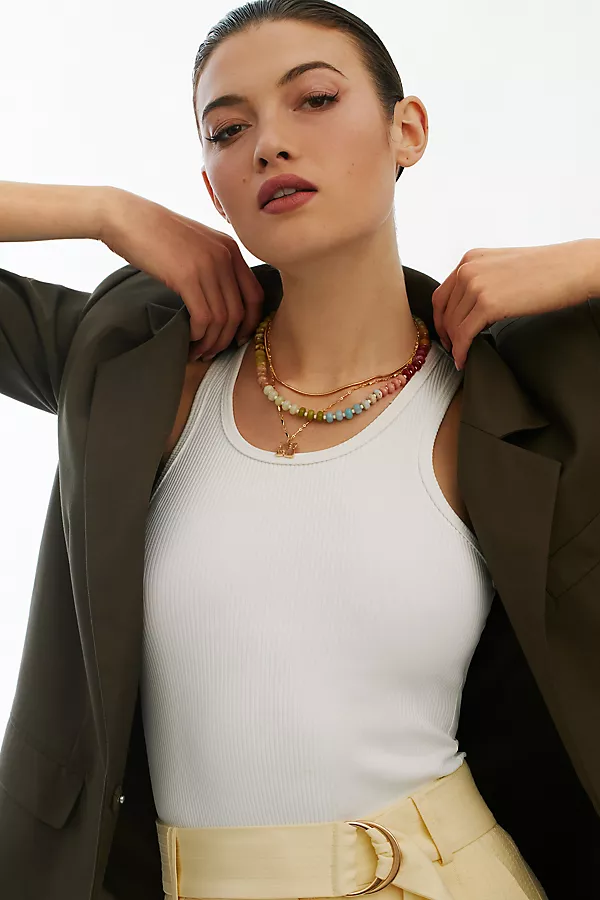 Anthropologie Rainbow Stone Necklace Sunshower