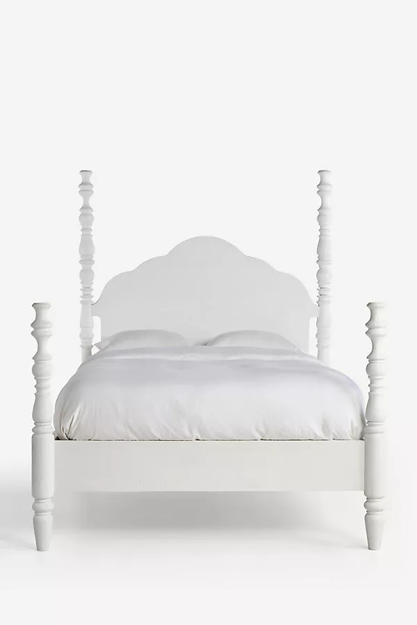 Anthropologie Spindle Four-Poster Bed White