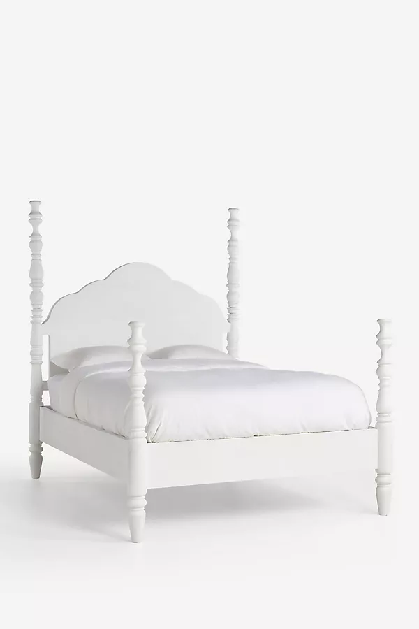 Anthropologie Spindle Four-Poster Bed White