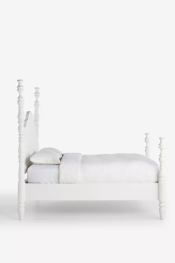 Anthropologie Spindle Four-Poster Bed White