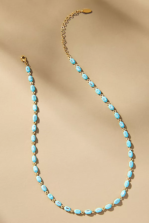Anthropologie Sporty Epoxy Necklace Sky