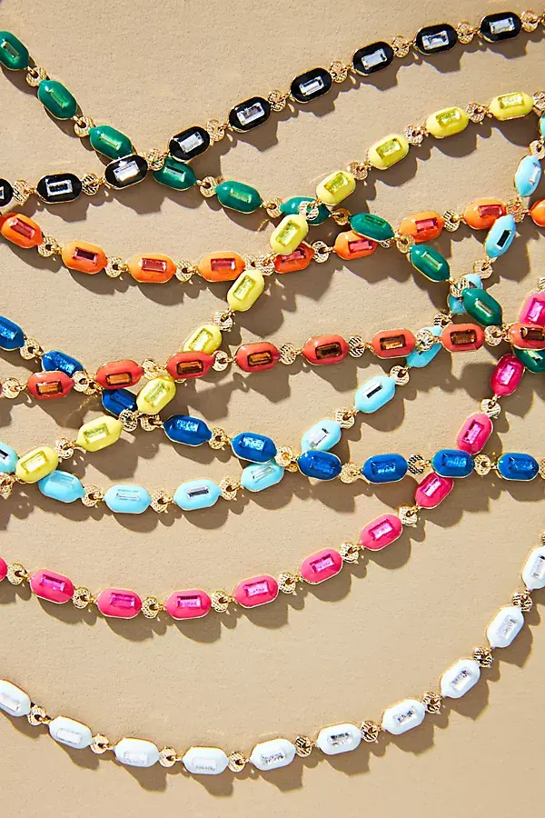 Anthropologie Sporty Epoxy Necklace Sky