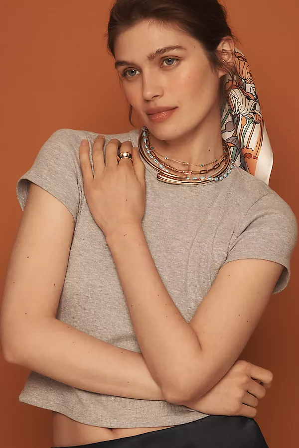 anthropologie Sporty Epoxy Necklace Sky