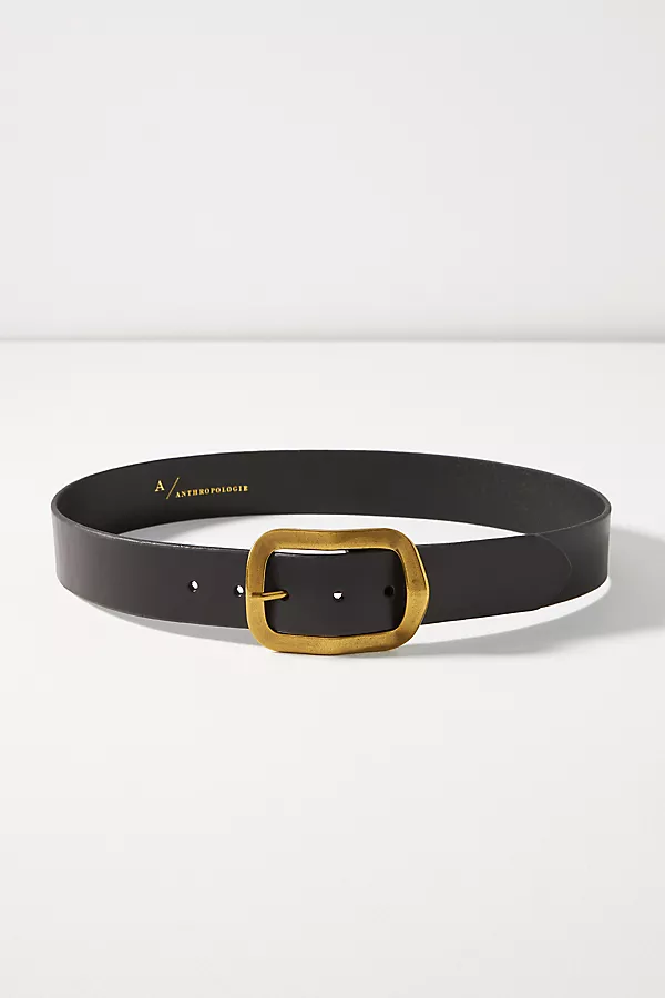 Anthropologie Square Buckle Belt Black