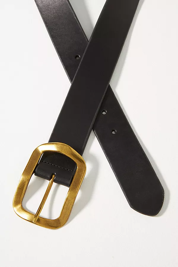Anthropologie Square Buckle Belt Black