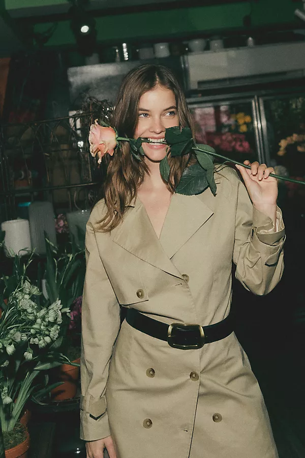 anthropologie Square Buckle Belt Black