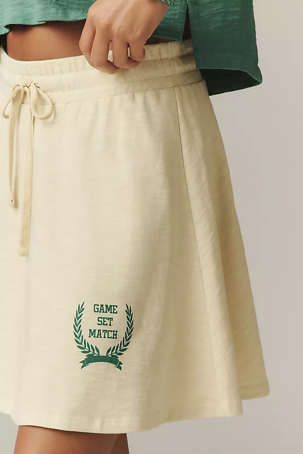 Anthropologie Sundry Drawstring Mini Skirt Citrus