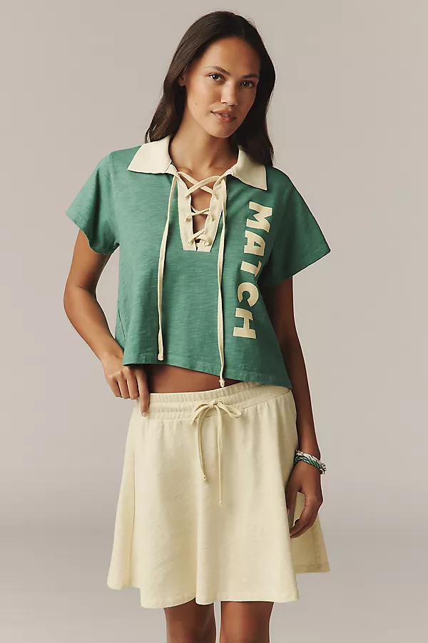 anthropologie Sundry Drawstring Mini Skirt Citrus