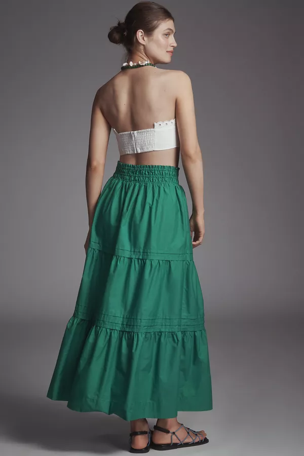 Anthropologie The Somerset Maxi Skirt Bright Green