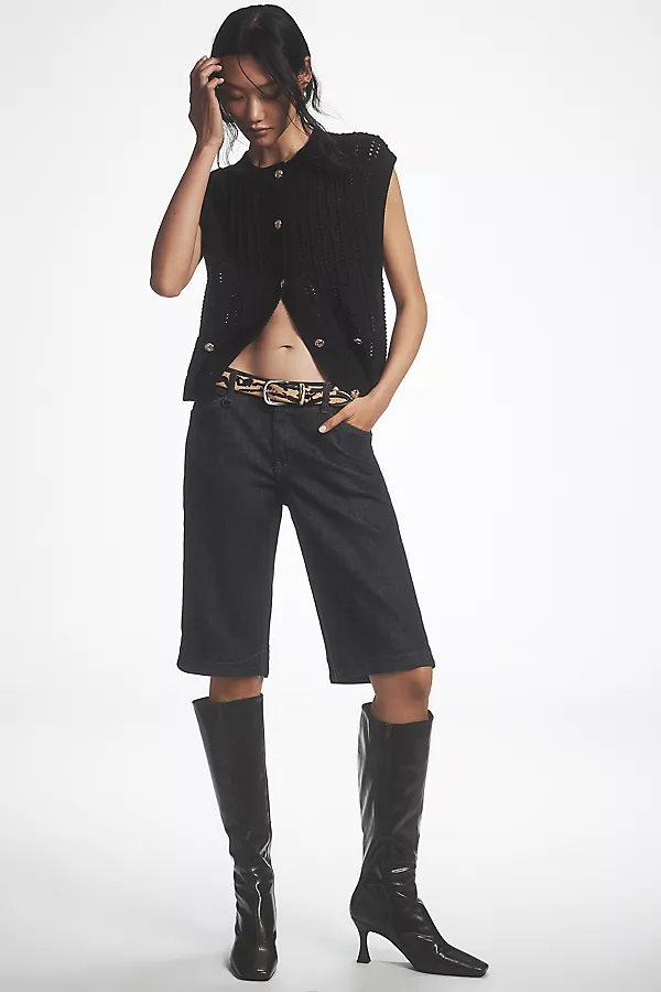 Anthropologie Anthropologie X Central Park West Button-Front Vest Black